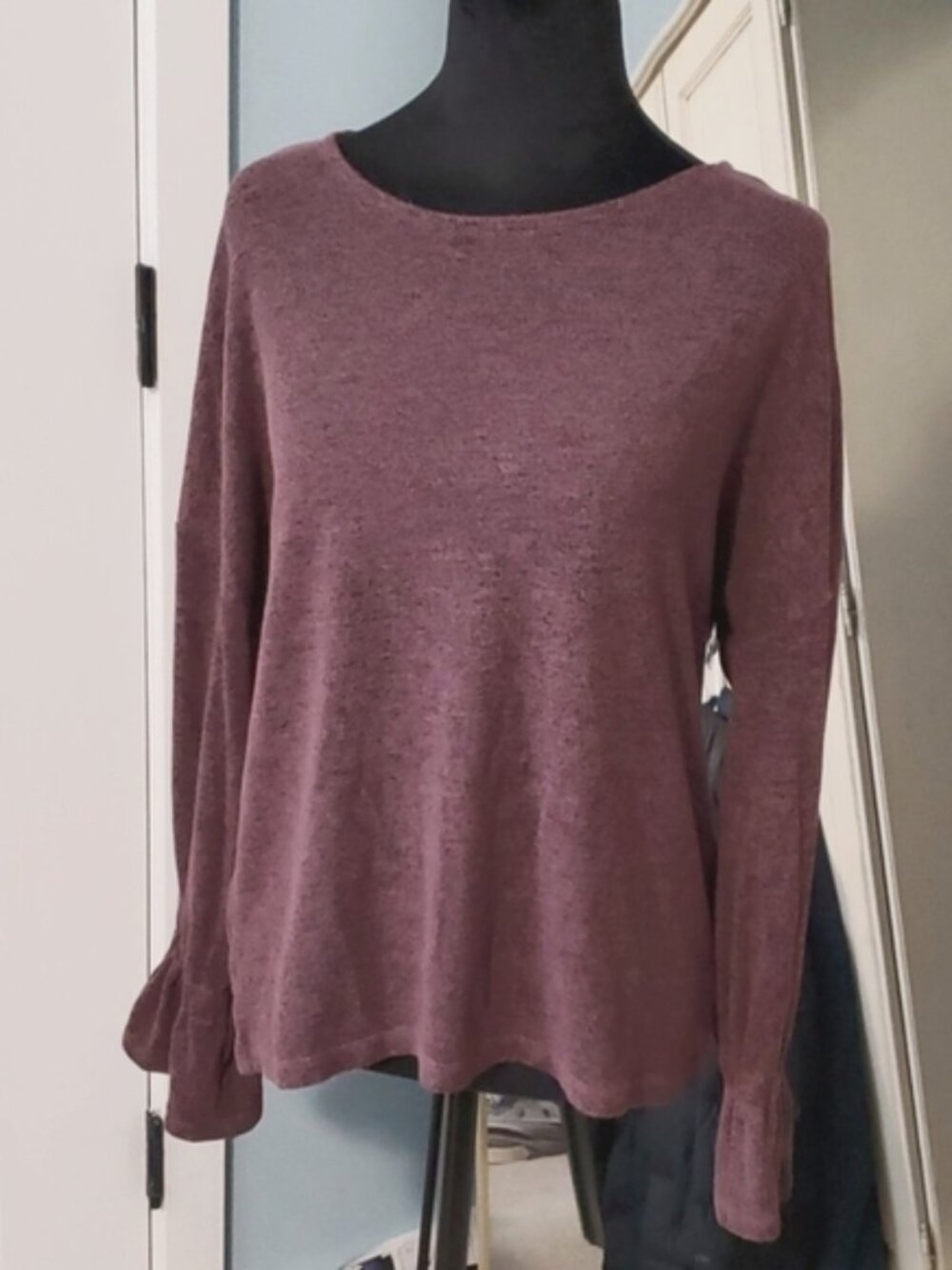 Lucky Brand Purple Top With Ruffles Small